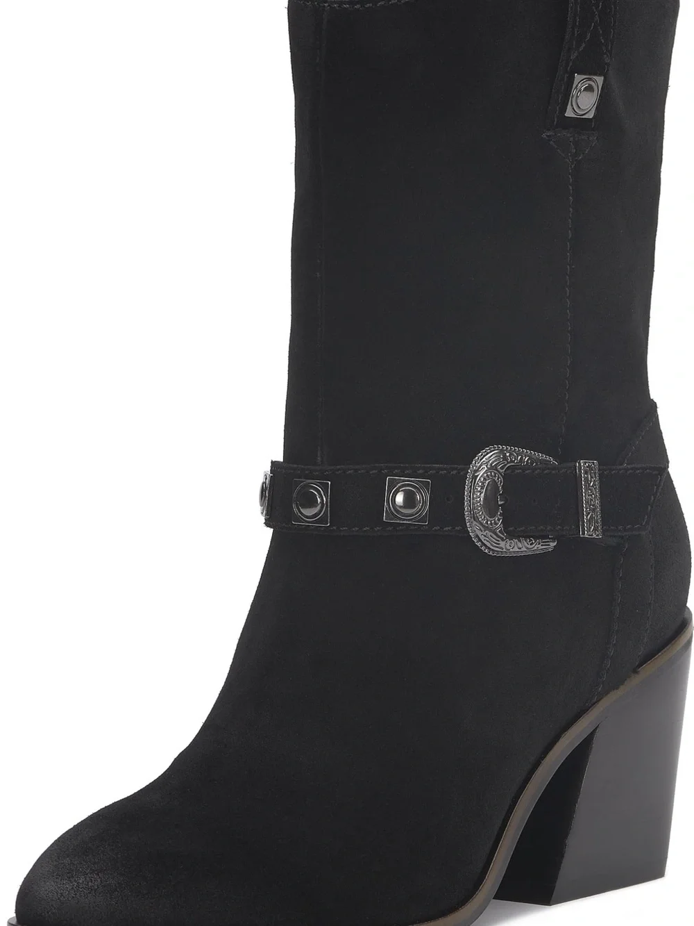 Lucky Brand Sogn Black Suede Western Moto Boots